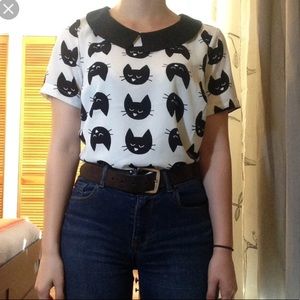 Lily white Cat Top